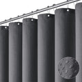 Waffle Shower Curtain 256GSM Heavy Duty Fabric 72x72 Charcoal Grey | Thick Polyester Cloth, Weighted Hem, Water