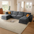 162" Washable Oversized Modular Sectional Sofa Couches, Grey