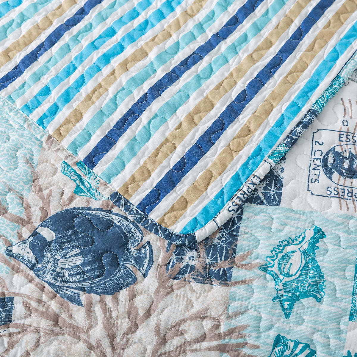 Quilt Bedspread Sets - West Coastal Pattern Reversible Coverlet Set