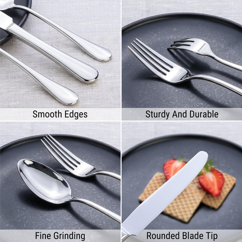 Stainless Steel Flatware - Modern Design 40 Piece Cutlery Set