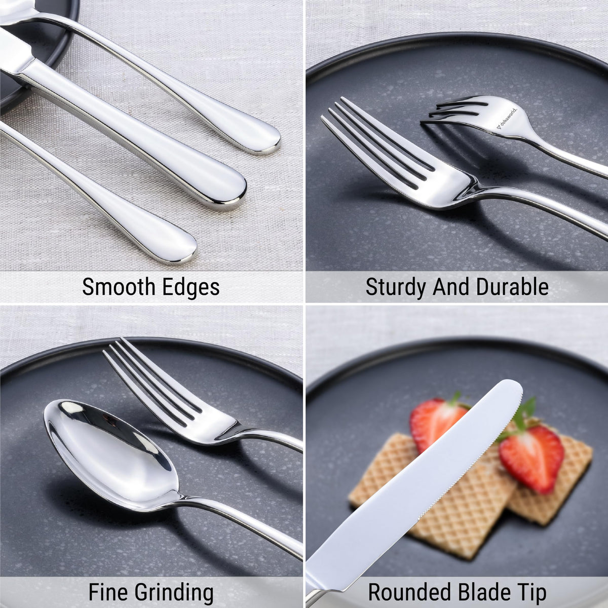 Stainless Steel Flatware - Modern Design 40 Piece Cutlery Set