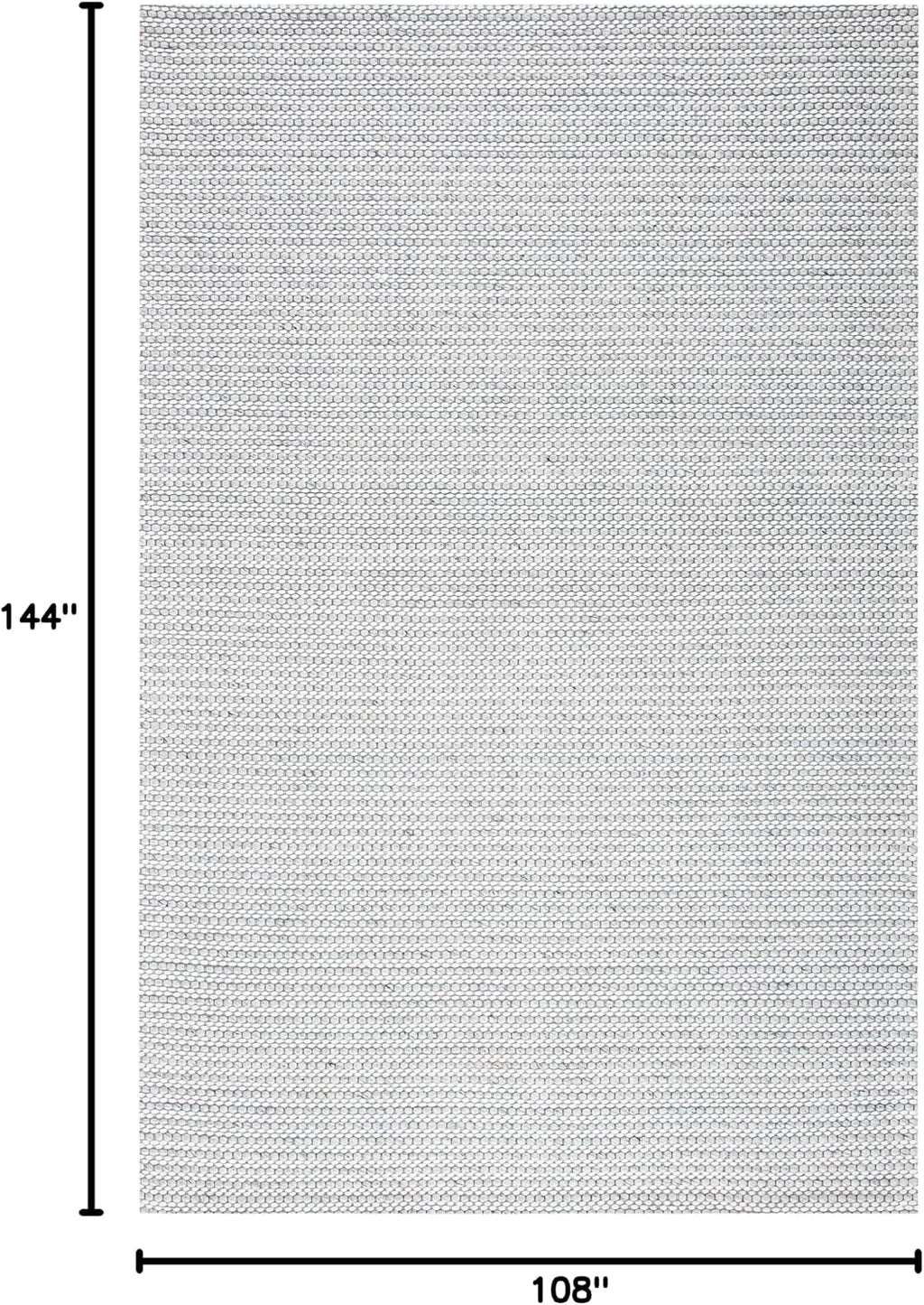 Marbella Collection Area Rug, Light Grey & Ivory, Flat Weave Wool Design, Ideal for High Traffic Areas in