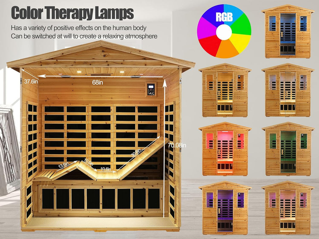 Outdoor Sauna 3 Person Infrared Sauna, Infrared Saunas for Home