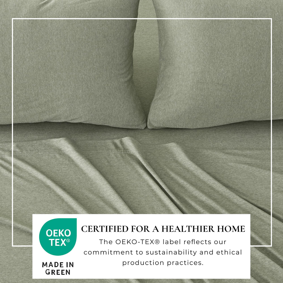 Cotton Jersey Knit Sheet Set - Ultra-Soft, Stretchy, Heathered Melange Bed Sheets - Cozy, Soft
