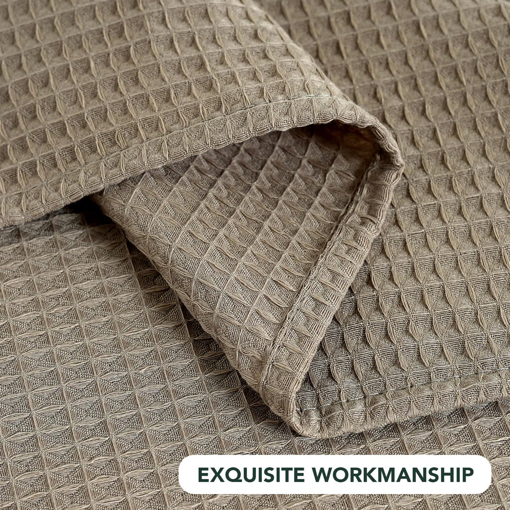 Round Tablecloth Waffle Textured Waterproof Table Cloth Stain Resistant Wrinkle Free Washable Decorative Table Cover