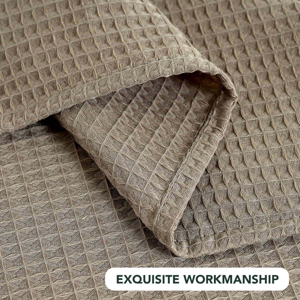 Round Tablecloth Waffle Textured Waterproof Table Cloth Stain Resistant Wrinkle Free Washable Decorative Table Cover
