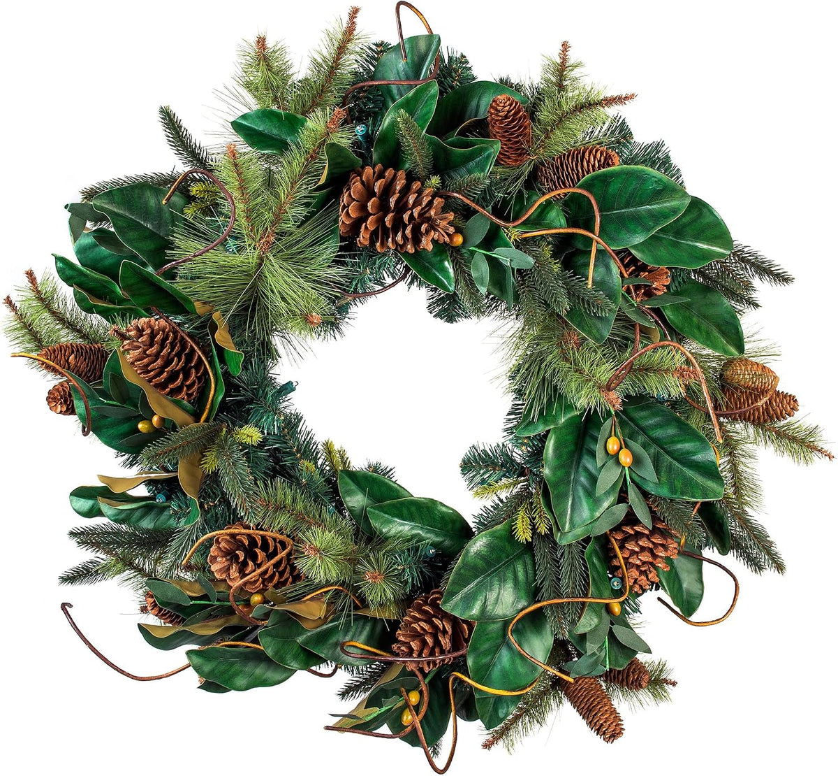 30 Inch Pre-Lit Artificial Christmas Wreath, Magnolia Leaf