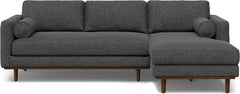 Morrison Right Sectional Sofa in Woven-Blend Recycled Polyester Fabric, Charcoal Grey, 102-inches Wide, L-Shaped