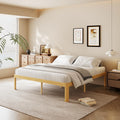18 Inch Cal King Size Wood Bed Frame with Storage & Round Leg