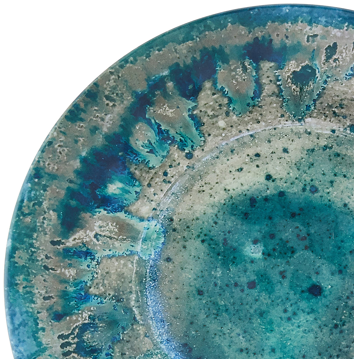 Radiance Teal 12pc Melamine Dinnerware Set - Service for 4 Plates and Bowls Set, Outdoor Dinnerware, Coastal Dishes