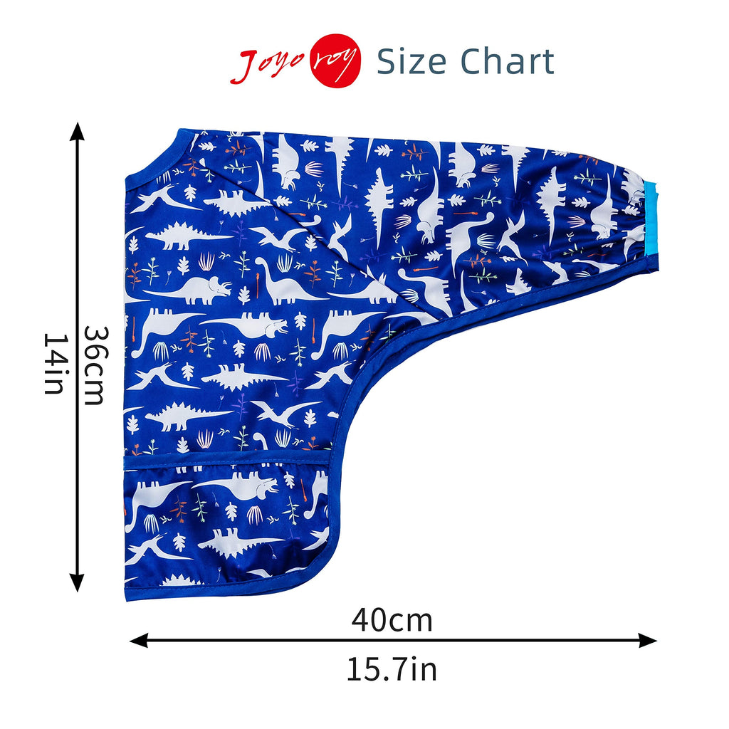 Mess Proof Baby Bibs for Eating Waterproof Toddler Bibs for Boys Soft Machine Washable Long Sleeve Bib 1-3 Years
