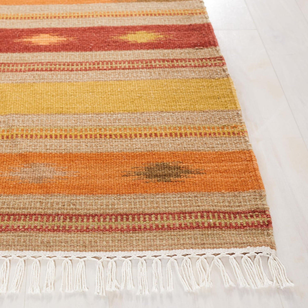 Kilim Collection Accent Rug, Brown & Multi, Handmade Southwestern Tribal Wool, Ideal for High Traffic Areas