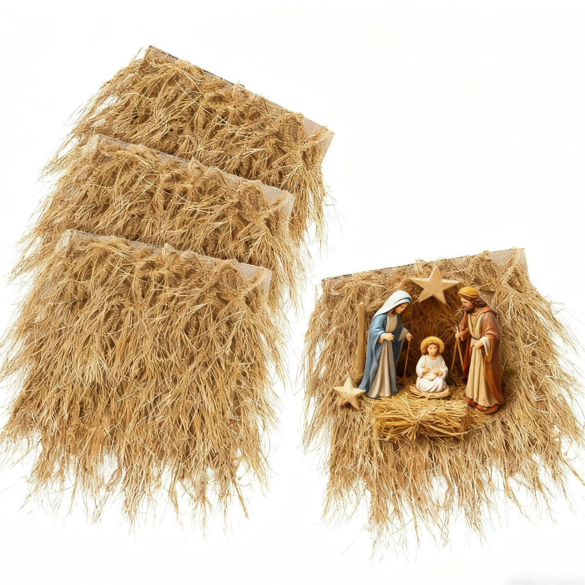 Fake Hay Table Placemats for Western Fall Party Decor