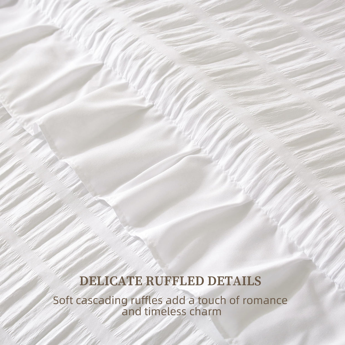 Ruffle Seersucker Comforter Set, Shabby Chic Bedding