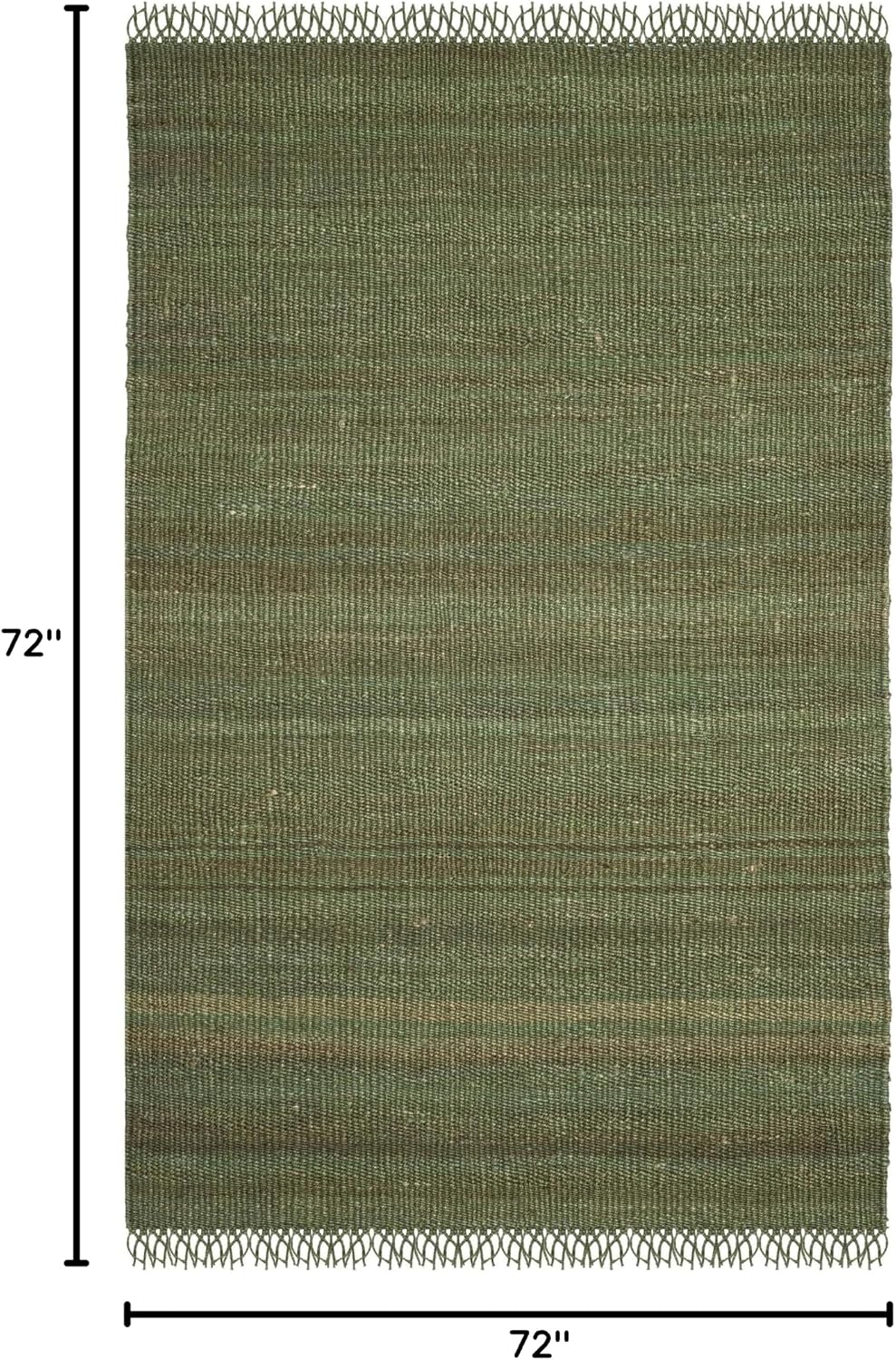 Natural Fiber Jute Square Rug 6', Coastal Green NF368G