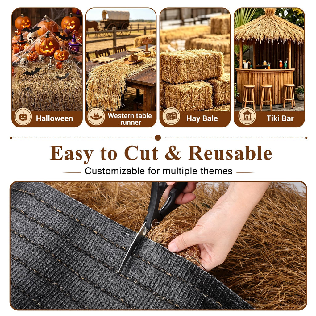 Fake Hay Table Placemats for Western Fall Party Decor