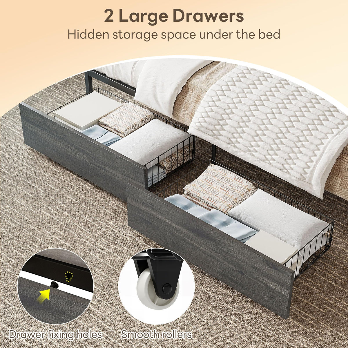 Twin Daybed with Farmhouse Storage Headboard