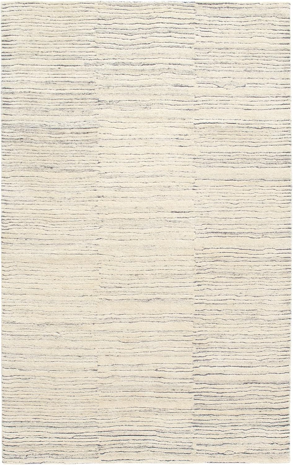 Avery Pewter Blue Striped Hand Tufted Rug