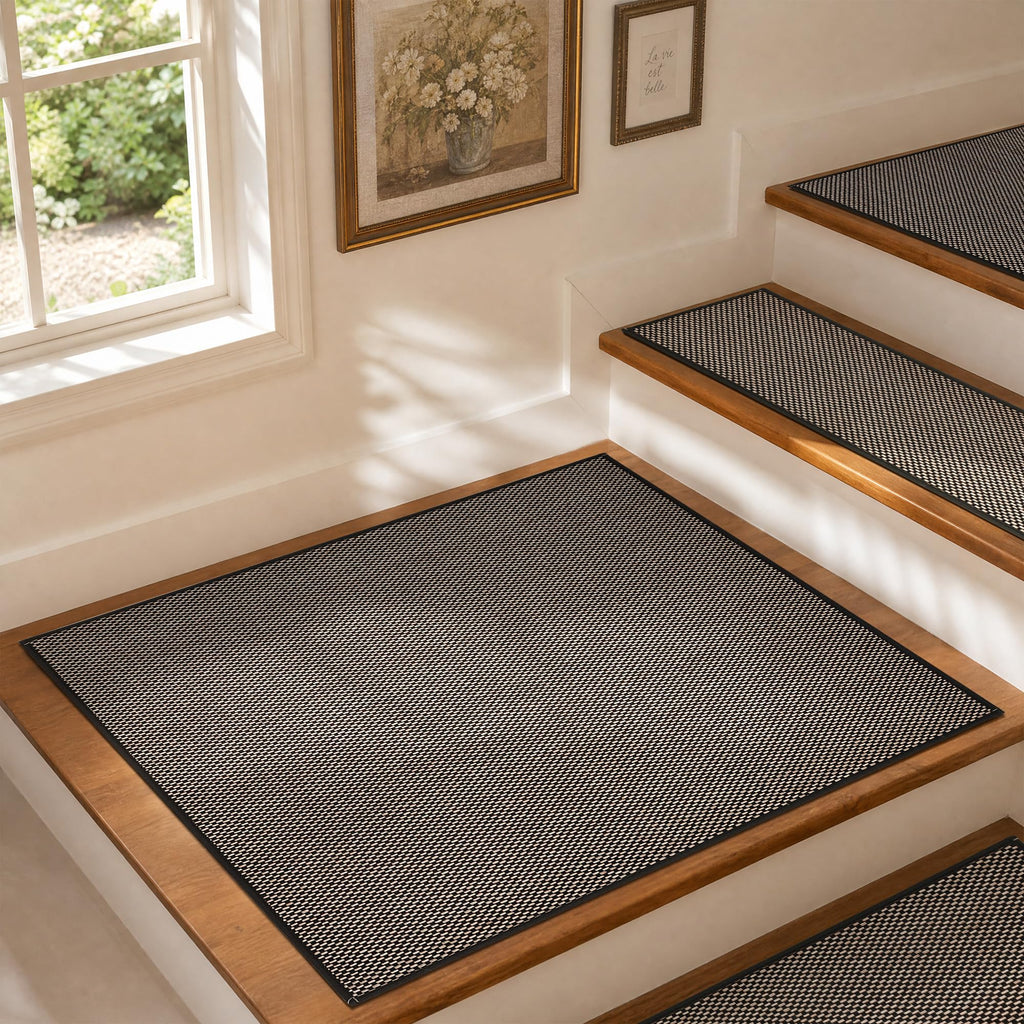 Comfortable Stair Landing Carpet Non Slip Chenille for Wooden Steps Rubber Backing Landing Mat Covers Indoor for
