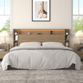 King Wall Mount Solid Wood Leg Headboard with Storage | Headboard Only,USB Charging,Rgb Light,Modern