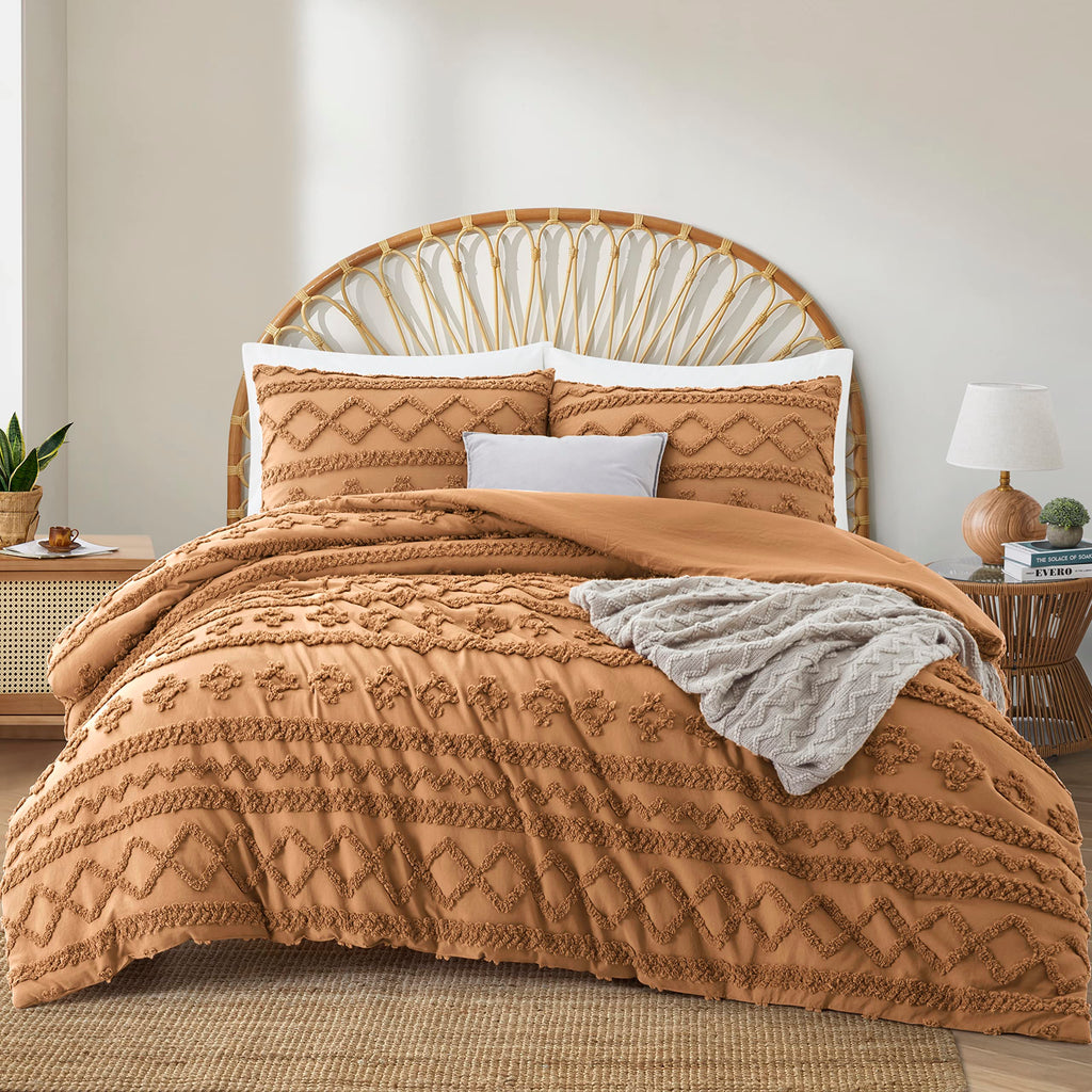 Queen Comforter Set, Tufted Boho Bedding Sets