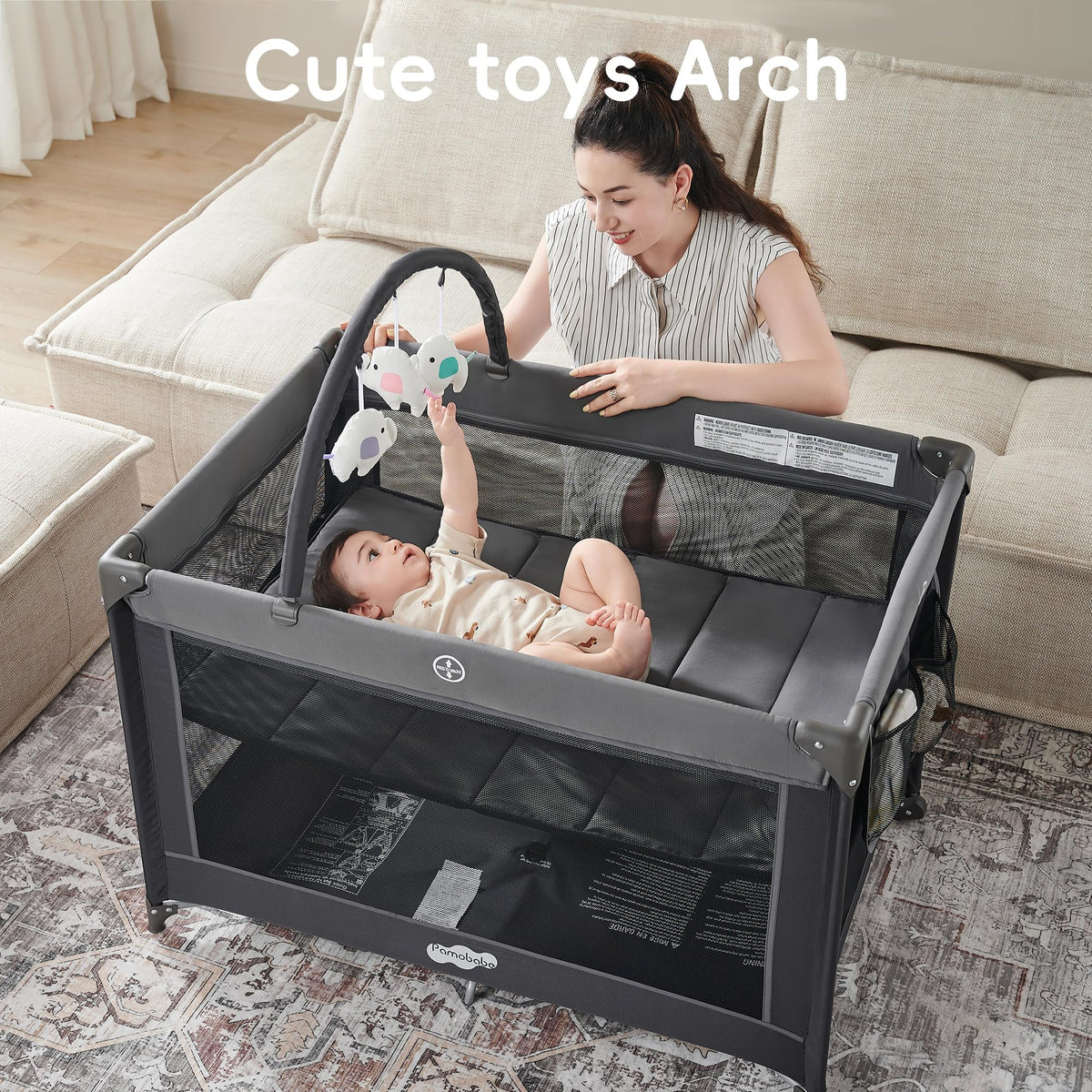 Foldable Portable Baby Playard Crib for Toddlers