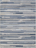 2' x 4' Blue Abstract Striped Indoor Outdoor Area Rug