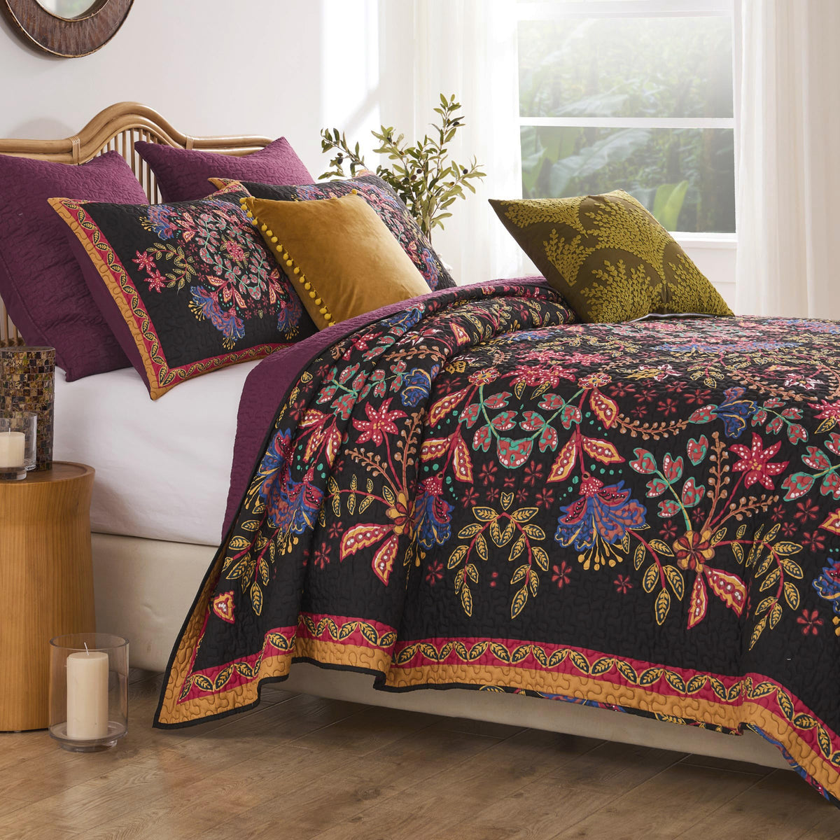 Jessa Vintage Boho Collection Quilt Set, 3-Piece