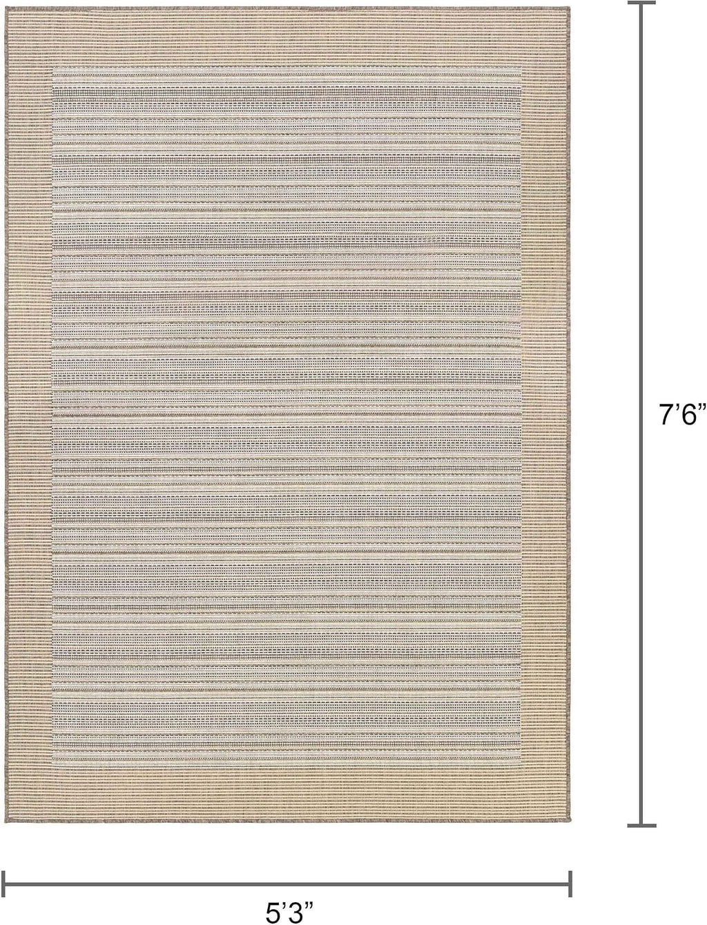 Monaco Bowline Striped Outdoor Area Rug, Brown