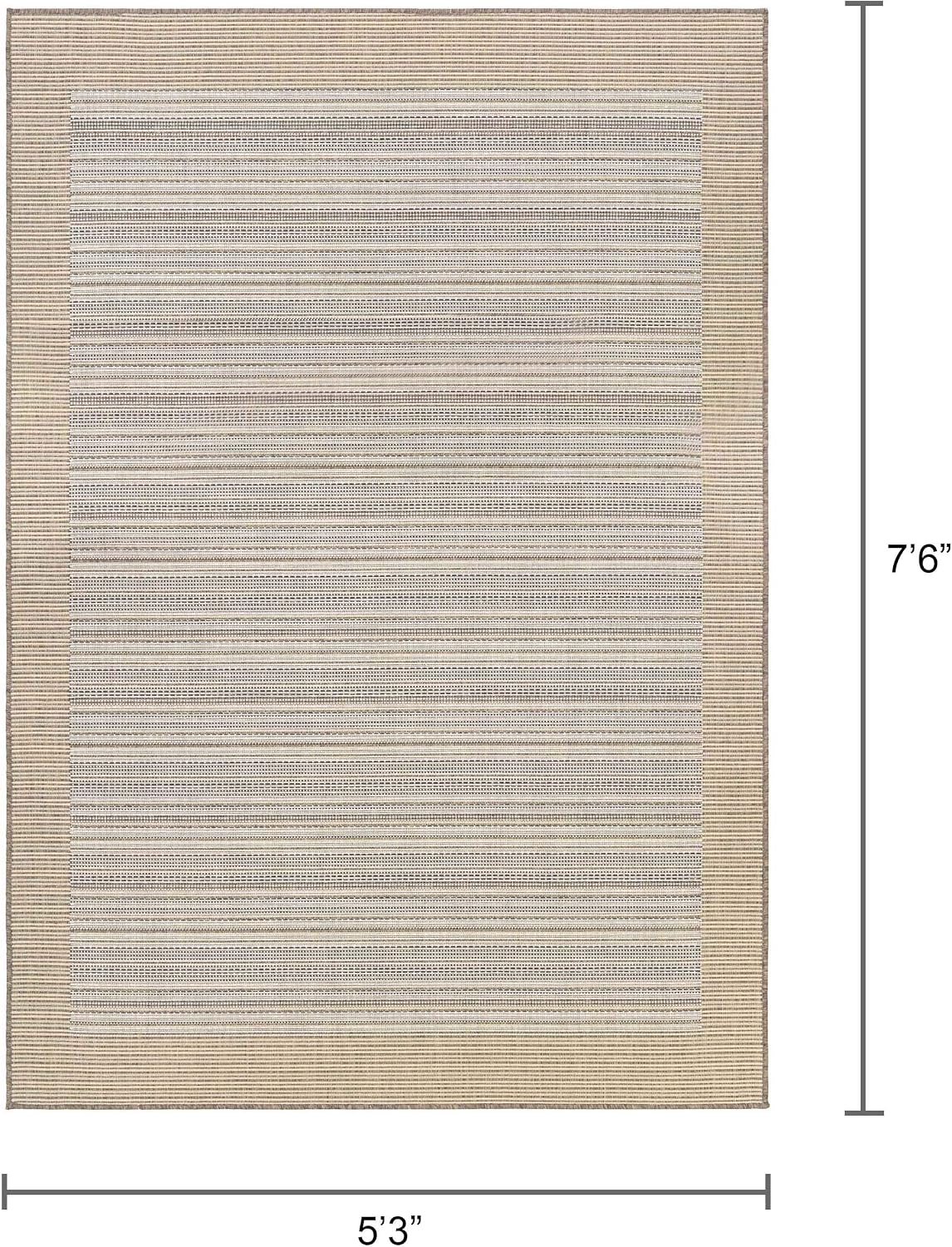 Monaco Bowline Striped Outdoor Area Rug, Brown