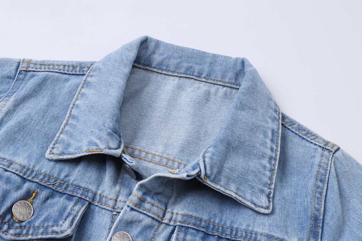 Toddler Boys Girls Jean Jacket,Mid-Blue