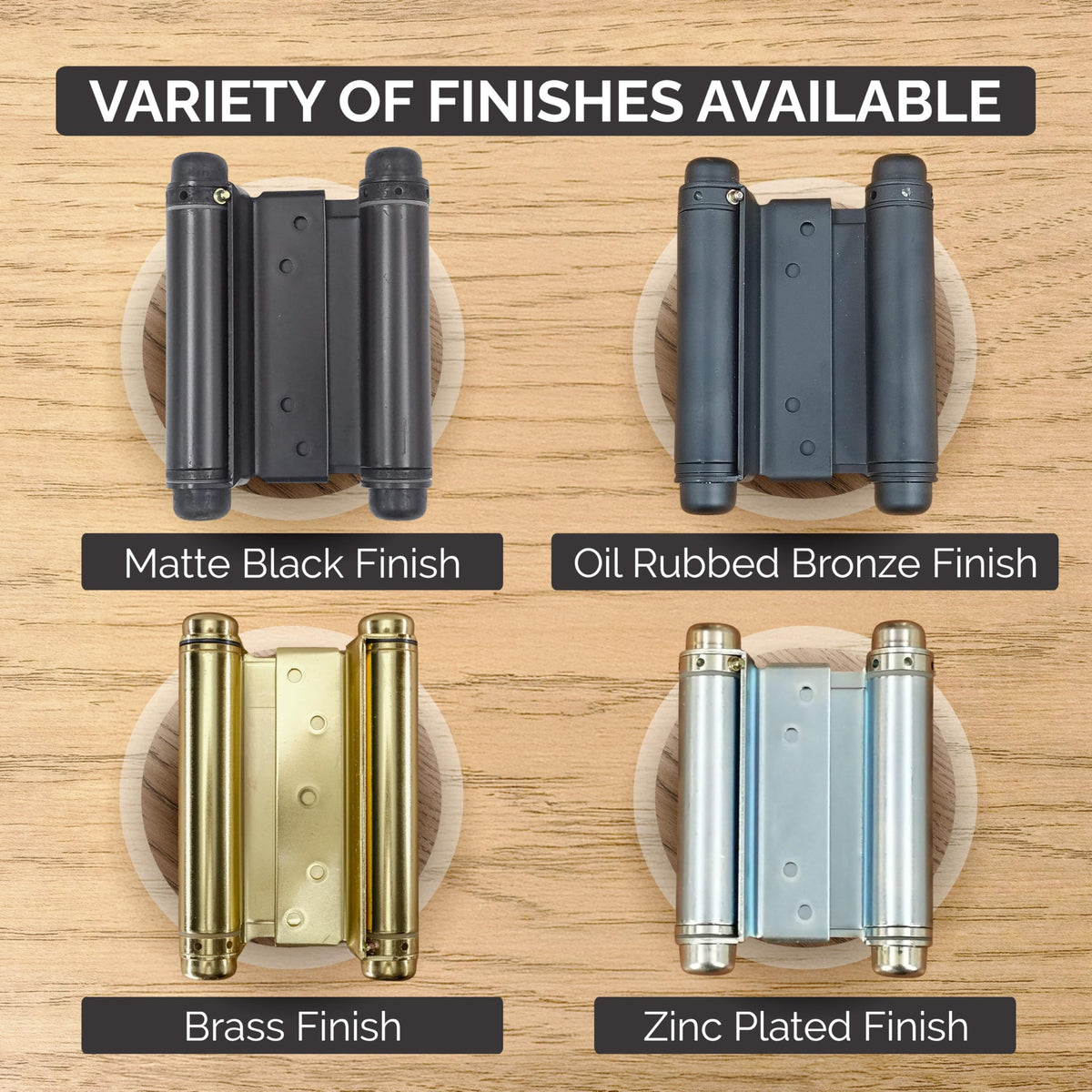 Self Closing Double Action Spring Hinge Saloon Brass 6 Inch