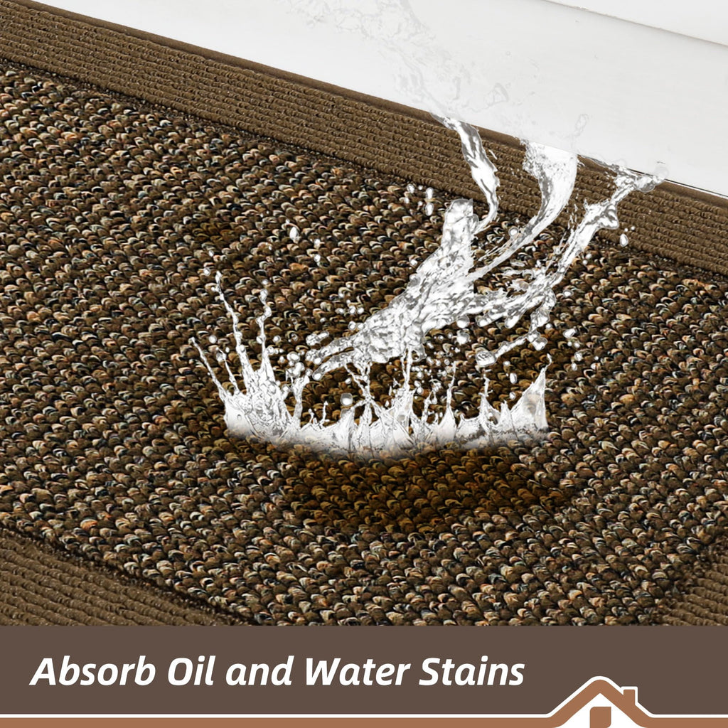 Kitchen Runner Rug 24"x72", Non Slip Kitchen Mat Washable, Brown