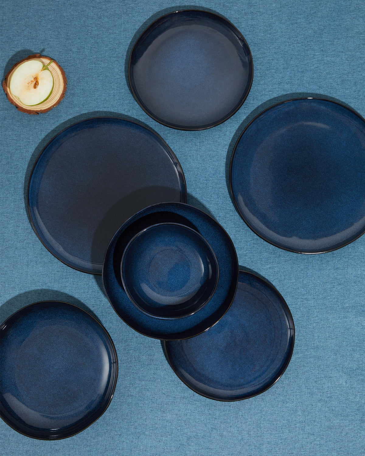 Stoneware Dinnerware Sets for 8, 24Pcs Ceramic Plates and Bowls Sets