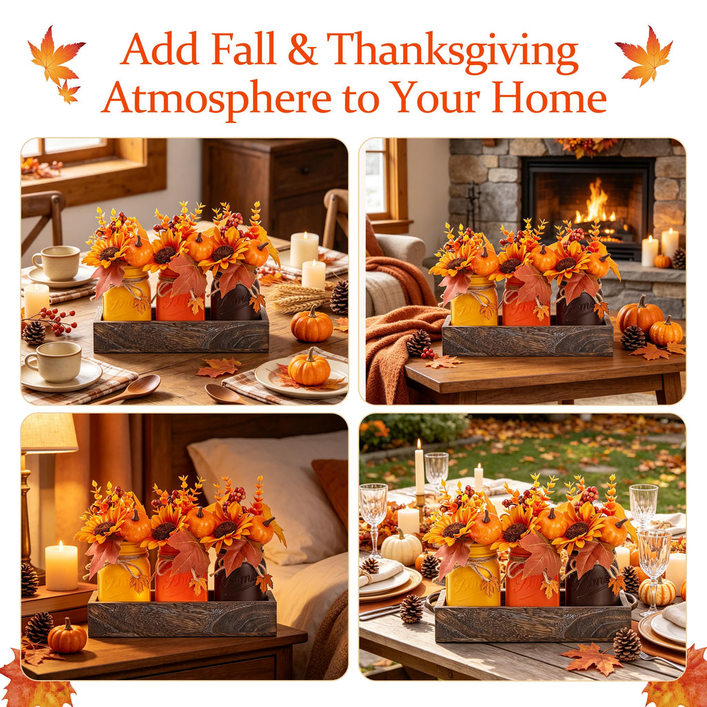 Fall Thanksgiving Table Decor, Farmhouse Centerpieces for Tables