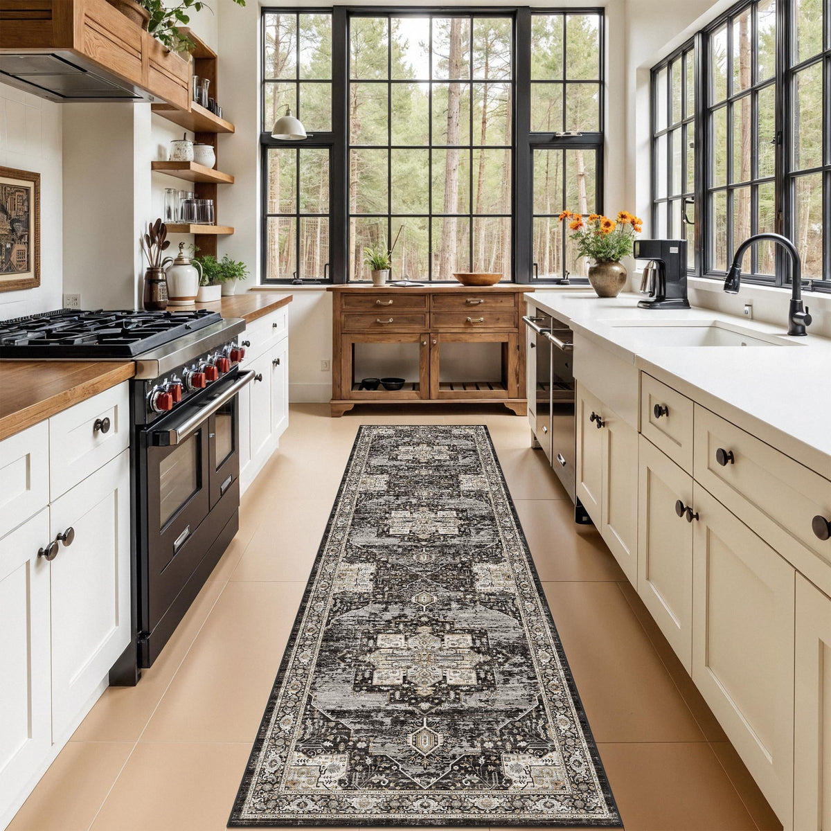 Washable 2x8 Oriental Runner Rug - Soft Stain Resistant Rugs Bedroom Non Slip Low Pile Carpets Home Decor Mat 2x8