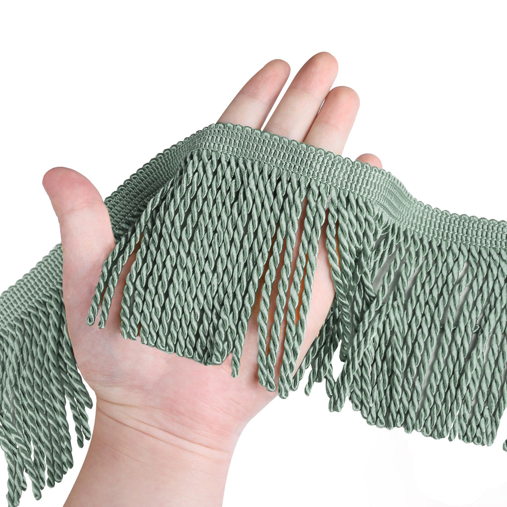 4 Inches Bullion Fringe Trim Curtain Tassel Fringe Trim Thick Long Fabric Sewing for Curtain Sofa Clothes - 5 Yard X