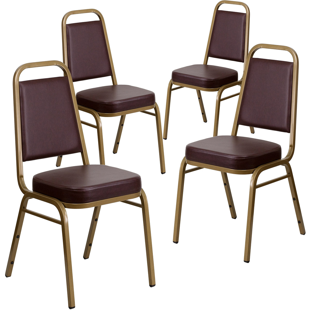 Hercules Vinyl Banquet Chair, Brown, 4-Pack