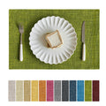 Faux Linen Cloth Placemats Set of 12-12 x 18 Inch, Lime Green