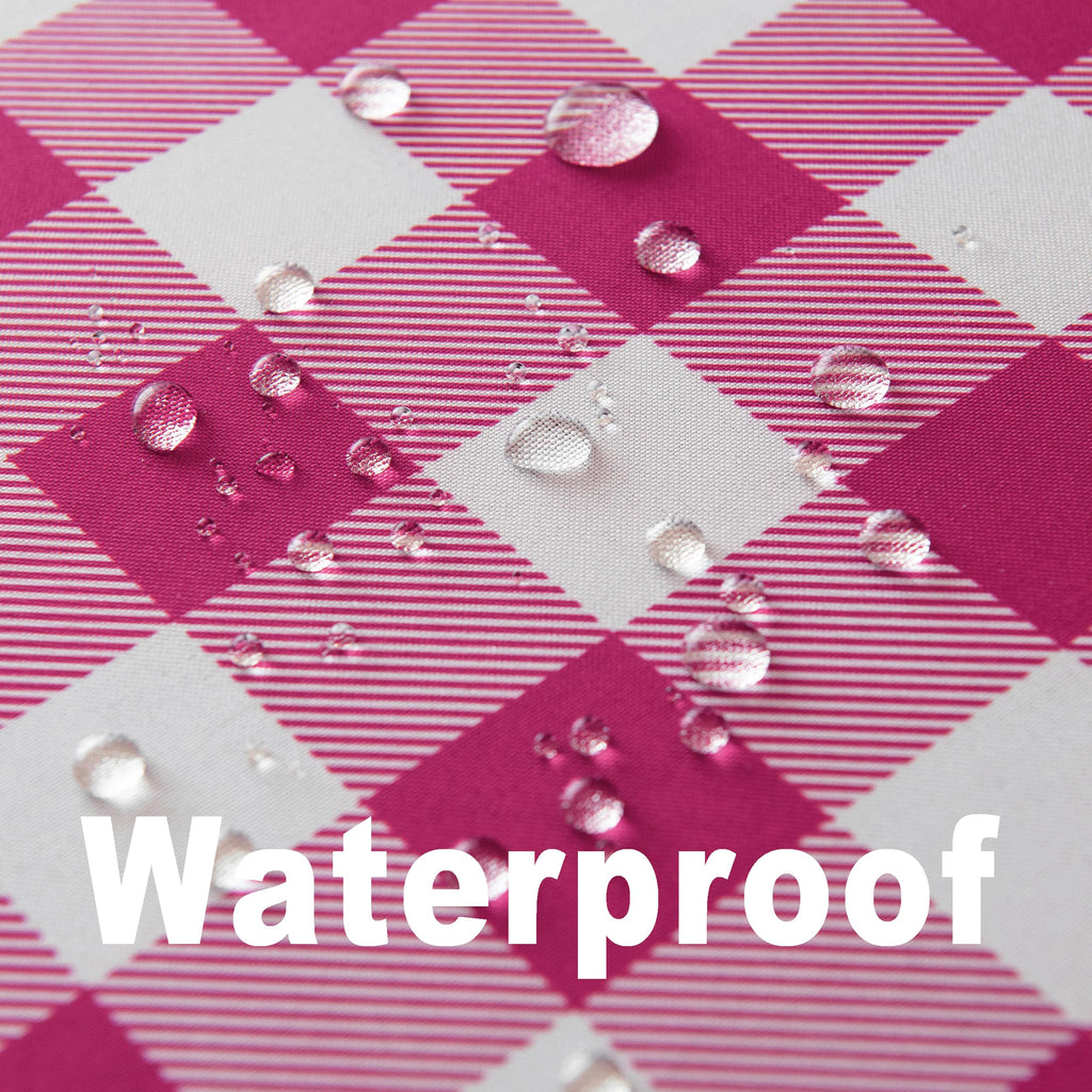 Waterproof Plaid Tablecloth Fabric - Round 108 Inch Classic Gingham Checker Table Cloth for Indoor/Outdoor Use