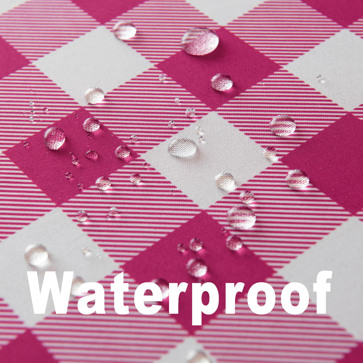 Waterproof Plaid Tablecloth Fabric - Round 108 Inch Classic Gingham Checker Table Cloth for Indoor/Outdoor Use