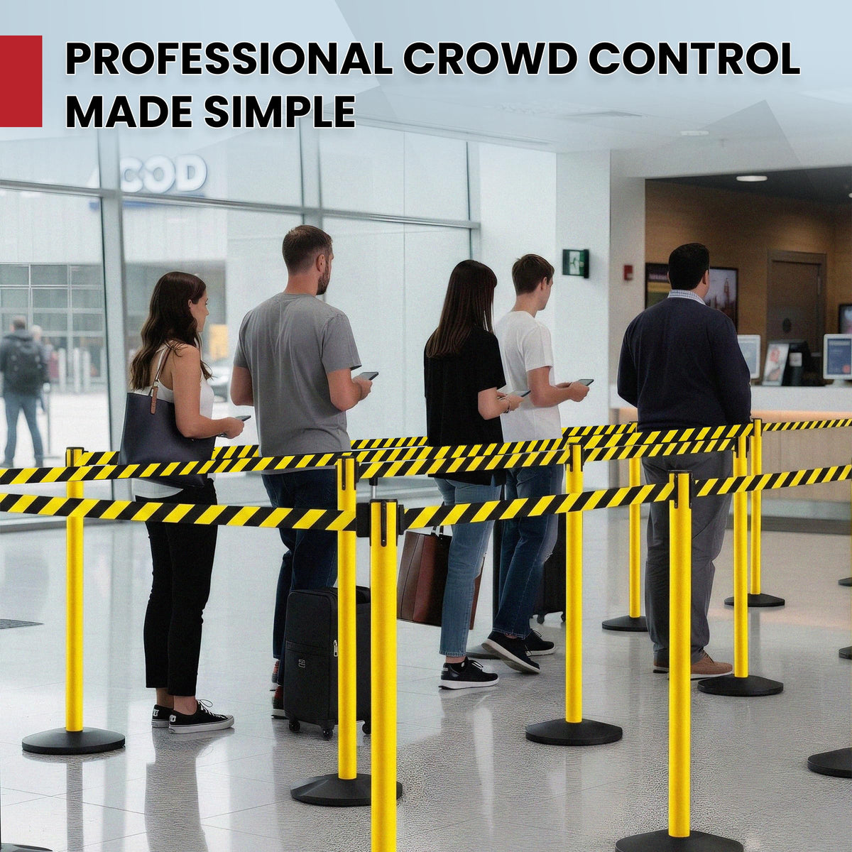2-Pack Retractable Belt Stanchion Barriers, 11 Ft