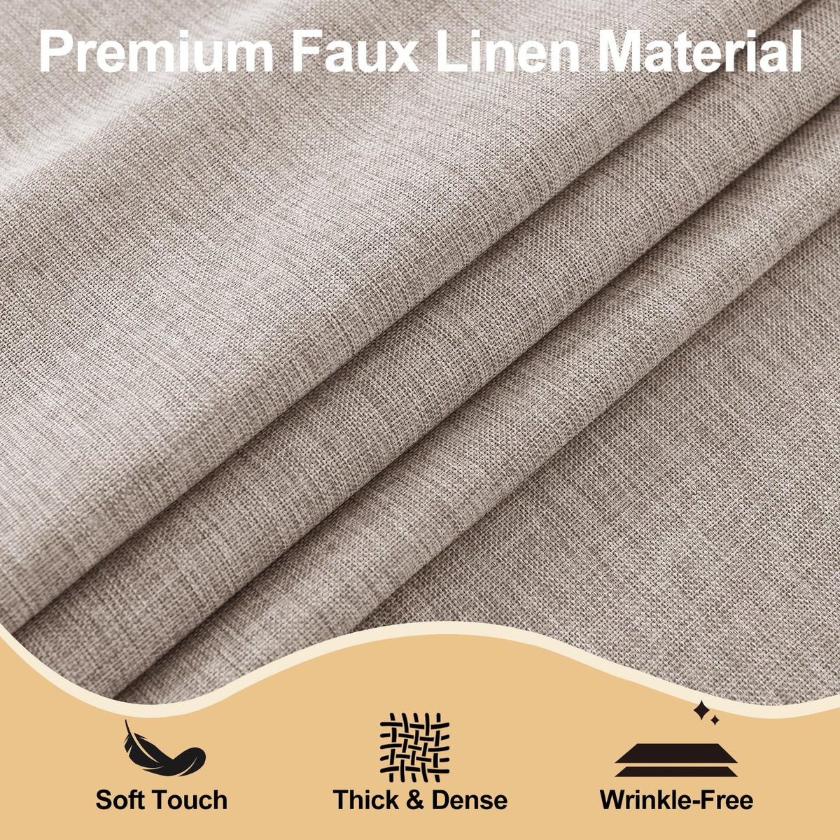 Faux Linen Round Tablecloths 54 inch, Decorative Wrinkle Free Texture Rustic Circle Table Cloth Cover, Dining