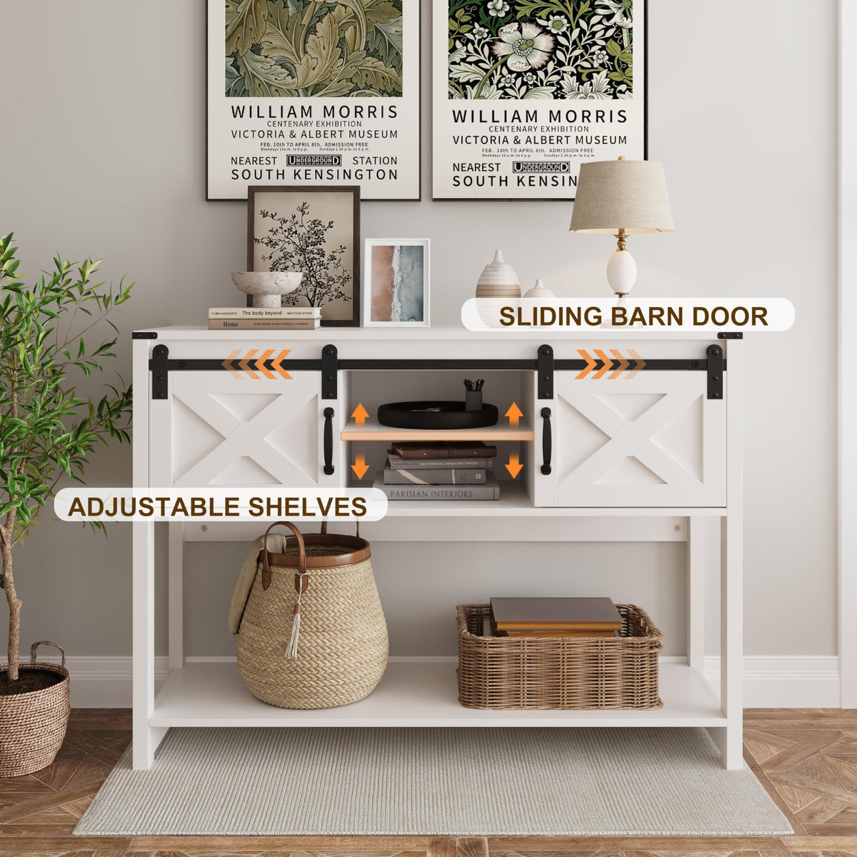 Farmhouse Entryway Table with Storage