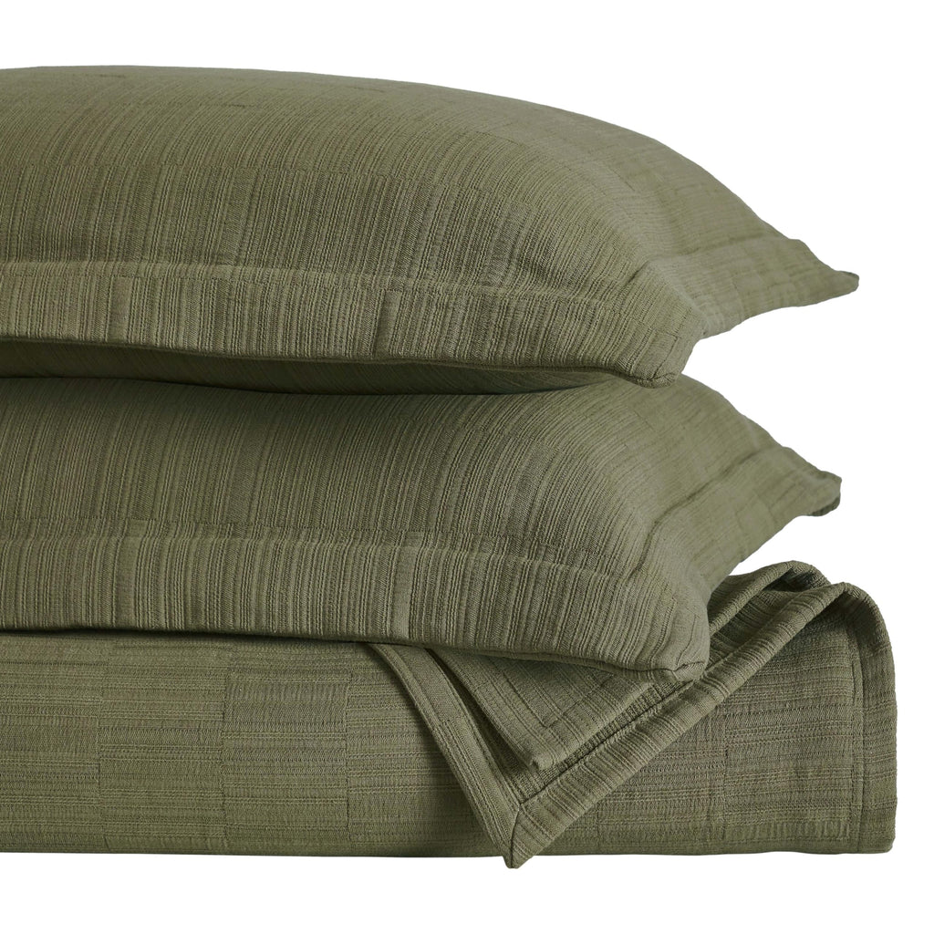 3 Piece Cotton Bedspread and Sham Set, Home Bed Decor, Decorative Bed Spread, 2 Pillow Shams, Medium Weight