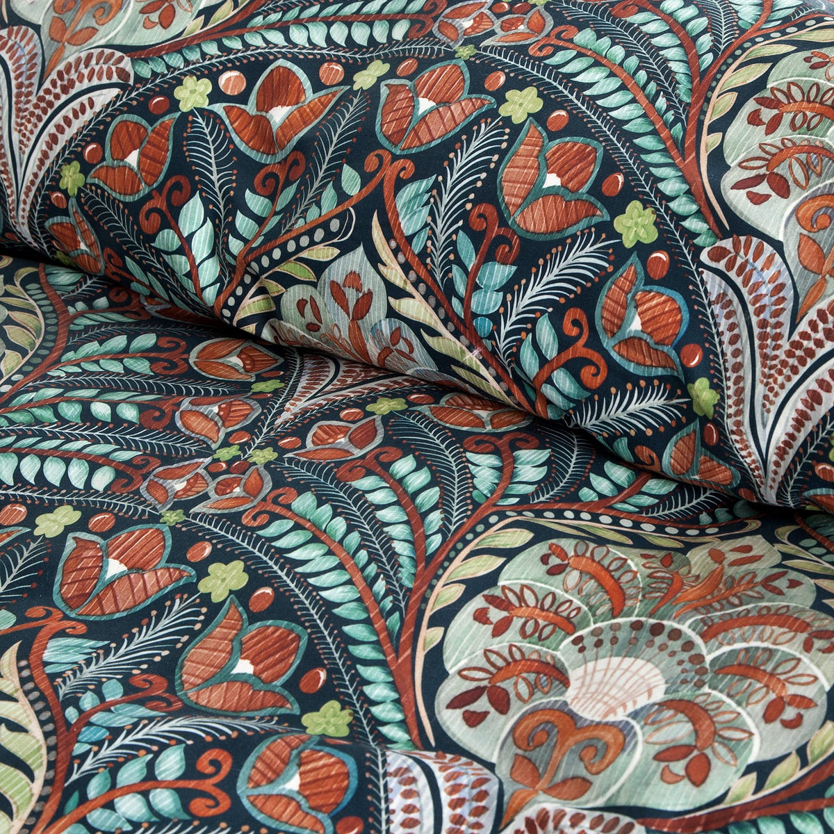 Damask Medallion Luxury Duvet Quilt Cover Boho Paisley Print Bedding Set 400 Thread Count Egyptian Cotton Sateen