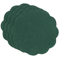 Round Scalloped Placemats Set of 4 15 Inch Faux Linen