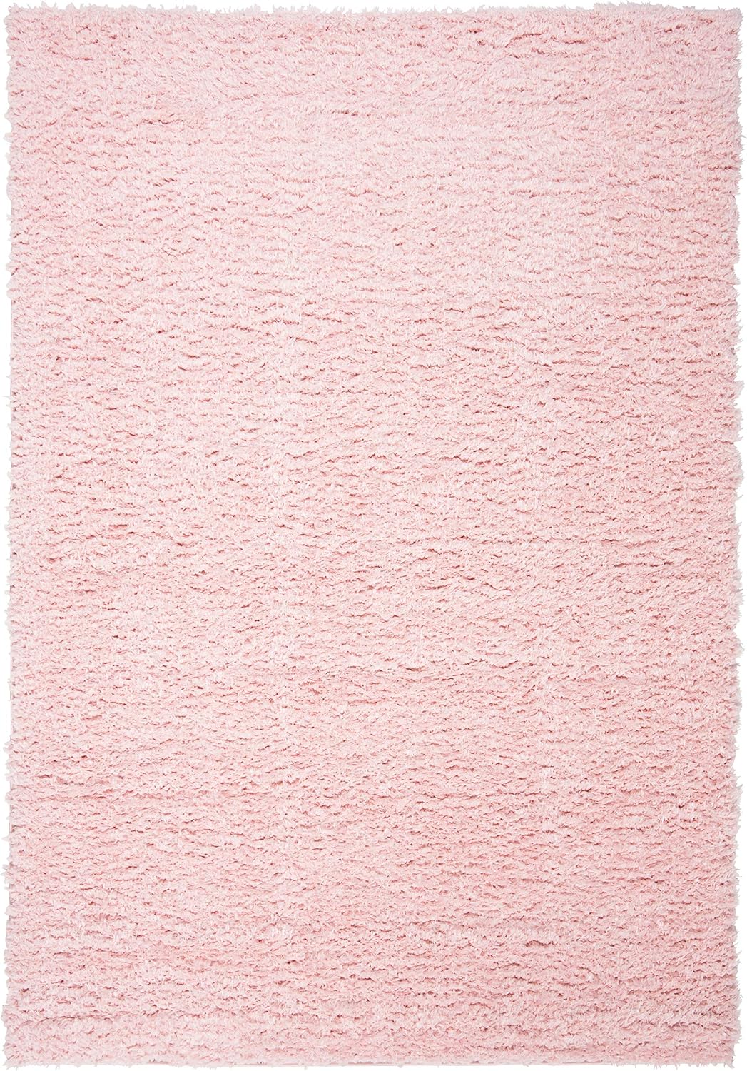 Madrid Shag Collection Area Rug - 5'3" x 7'6", Blush, Solid Design, Non-Shedding & Easy Care, 1.6-inch Thick Ideal