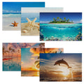 6 Pcs Palm Tree Beach Table Mats,Starfish Ocean Placemats Waterproof Washable, Kitchen Table Decoration Placemats