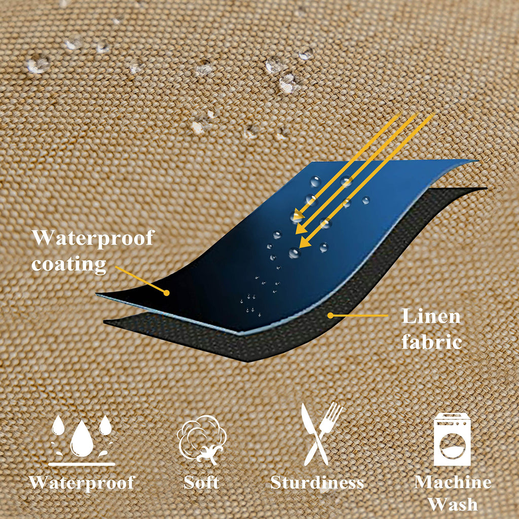 Patio Pillows Outdoor Waterproof Set of 4 Throw Pillow Covers, 18x18 inch, 45x45 cm, Pack of 4, Linen